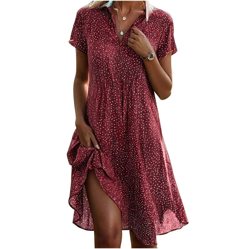 Haisley – Relaxed Dot Print Shirt Dress