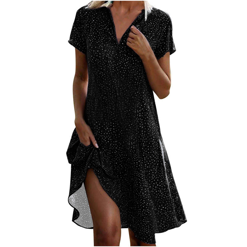 Haisley – Relaxed Dot Print Shirt Dress