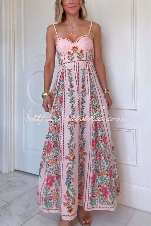 Elena – Romantic Sweetheart Maxi Dress
