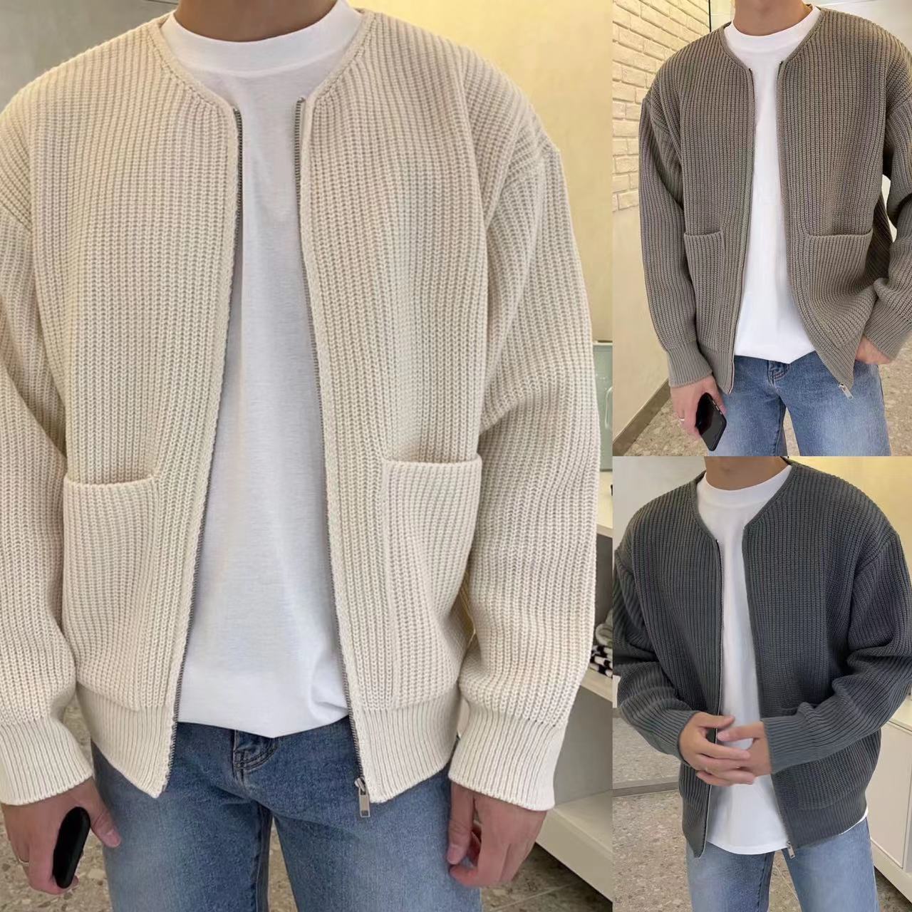 Men’s Zip-Up Knitted Cardigan
