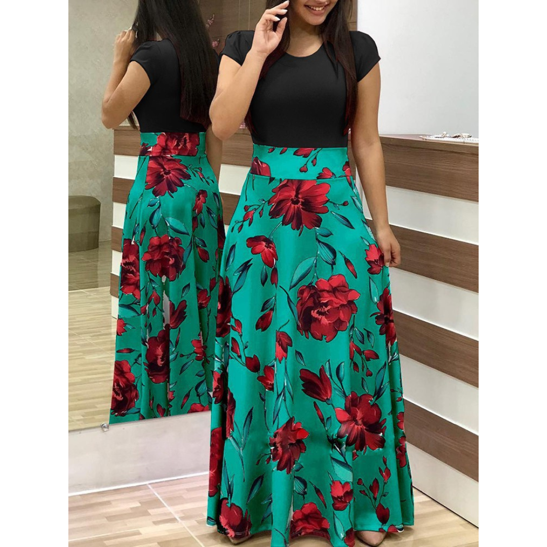 Giovella – Floral High-Waist Maxi Dress