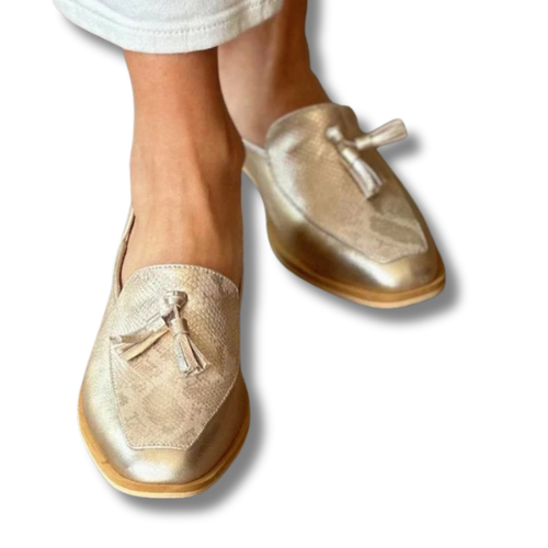 Nula™ | Elegant Gold Moccasin