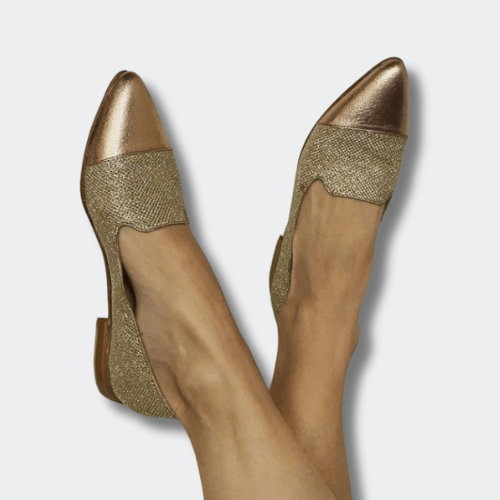 Sofia™ | Gold Glitter Loafers
