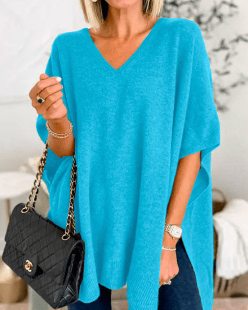 Marielle | V-neck Poncho Sweater