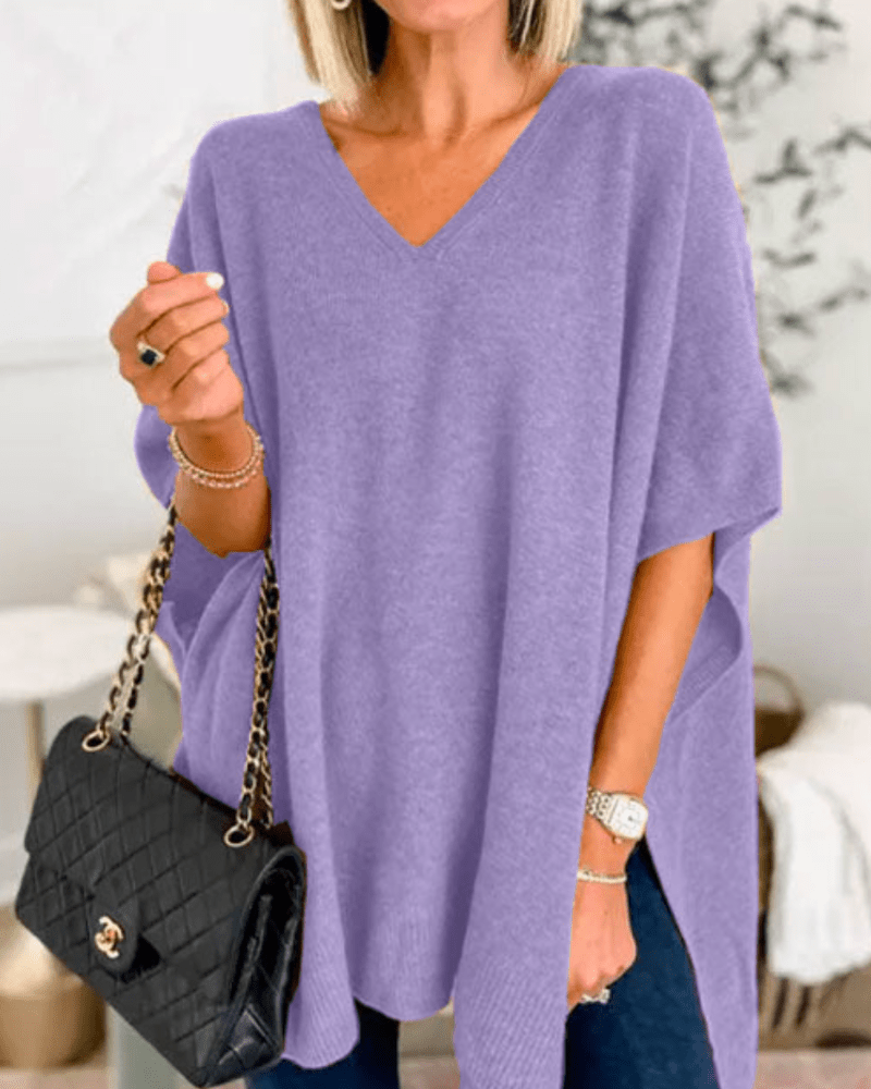 Marielle | V-neck Poncho Sweater