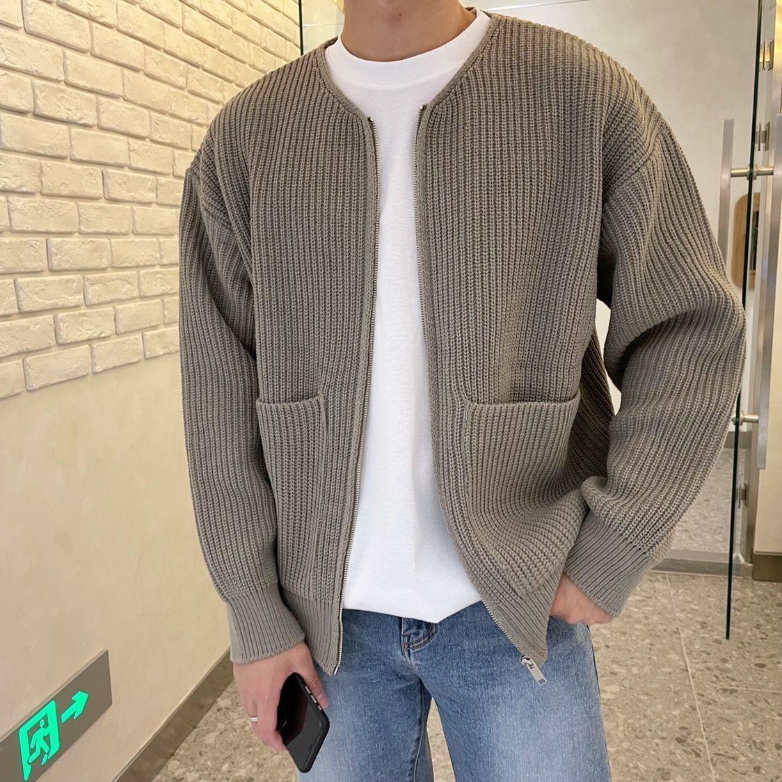 Men’s Zip-Up Knitted Cardigan